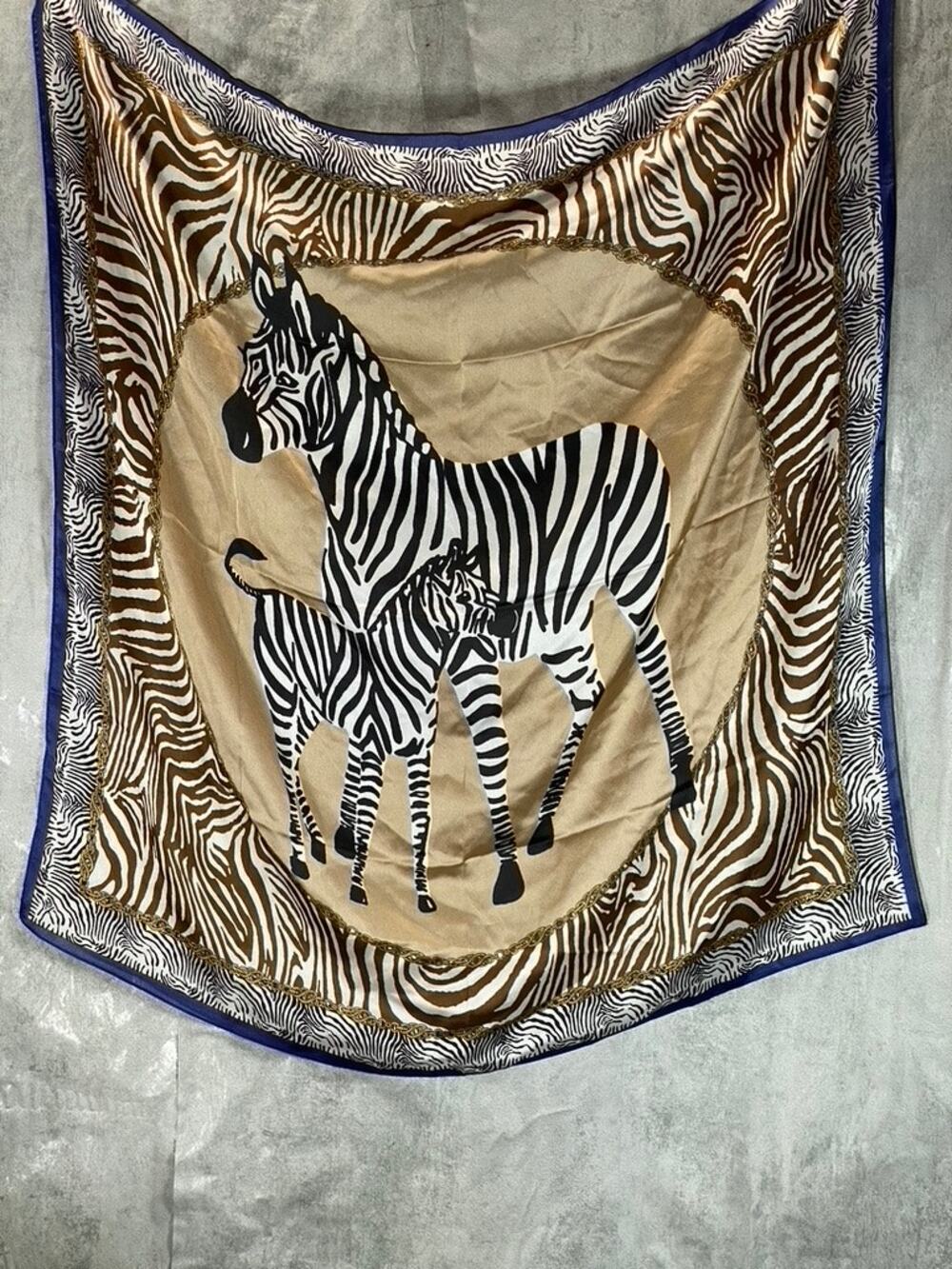 INC INTERNATIONAL CONCEPTS Women's Natural Zebra Graphic Square Scarf SZ OS